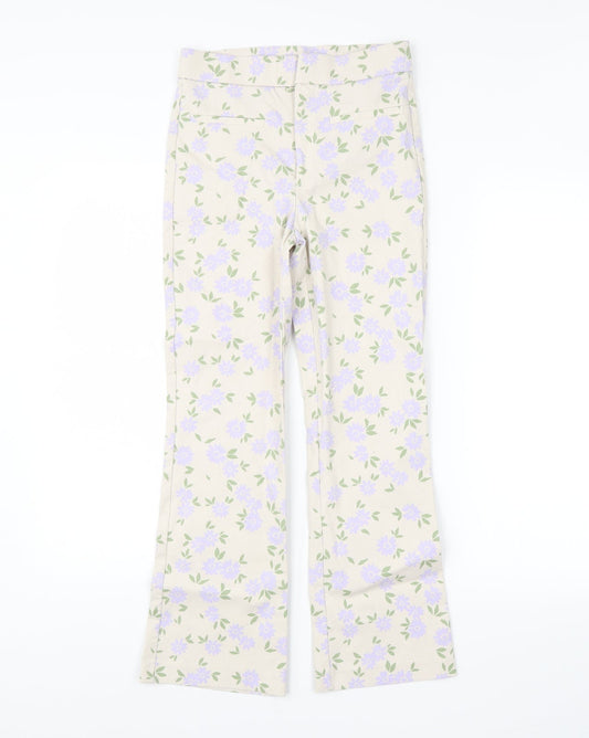 Zara Womens Beige Floral  Trousers  Size XS L28 in