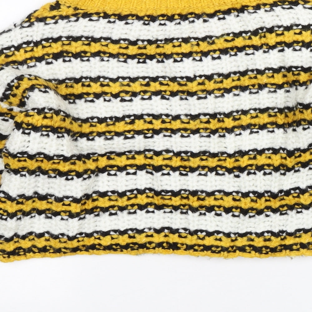 Topshop Womens Yellow Striped  Pullover Jumper Size 6