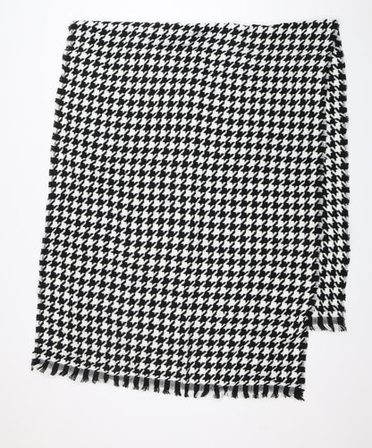 Preworn Womens Black Houndstooth Shawl/Wrap