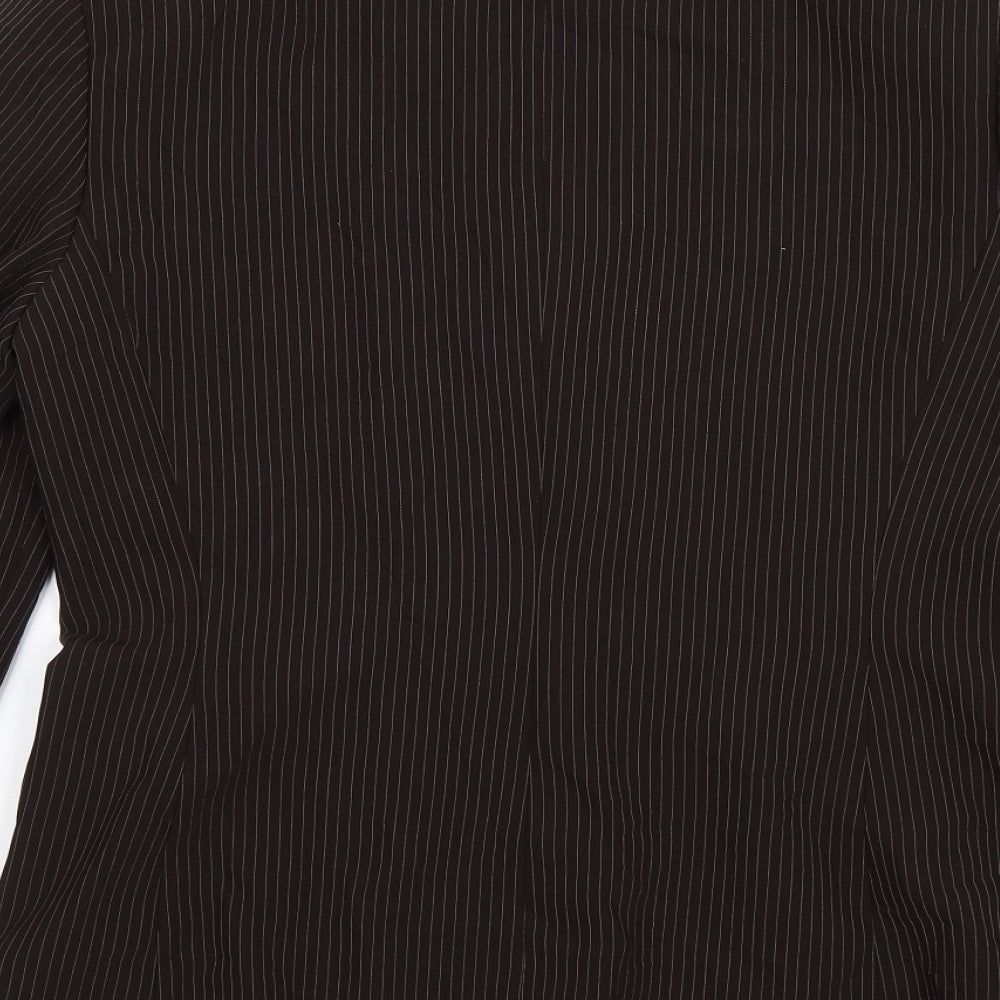 Tahari Womens Brown Striped  Jacket Blazer Size 10