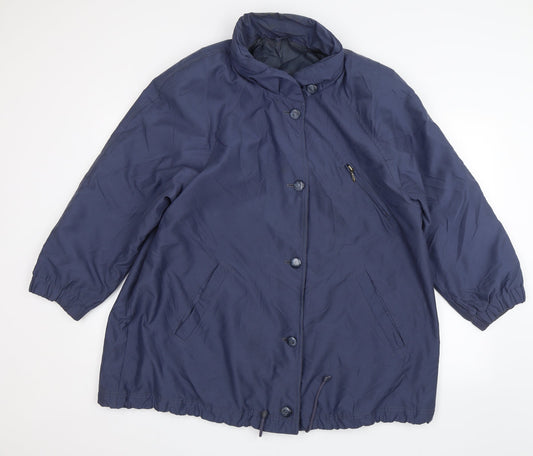 St Michael Womens Blue   Overcoat Jacket Size 16