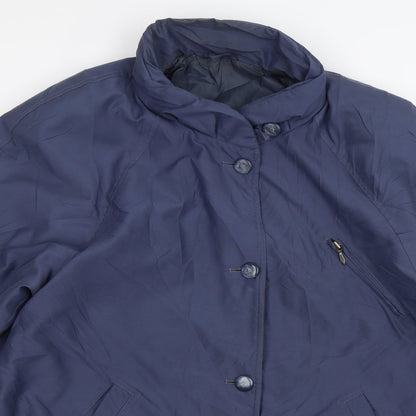 St Michael Womens Blue Overcoat Jacket Size 16