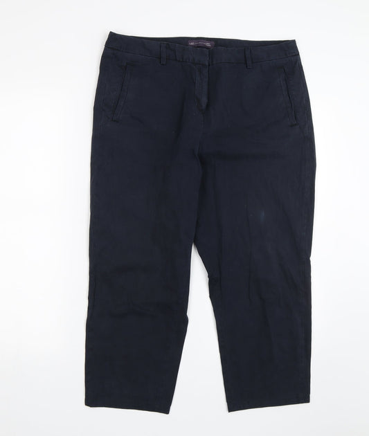 M&S Womens Blue   Chino Trousers Size 34 in L21 in