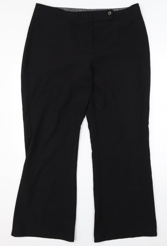 M&Co Womens Black   Dress Pants Trousers Size 16 L27 in