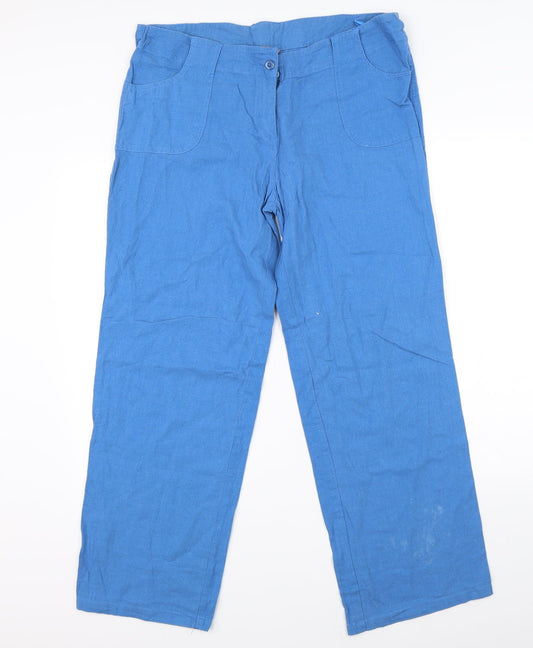 Mia Moda Womens Blue   Trousers  Size 36 in L28 in