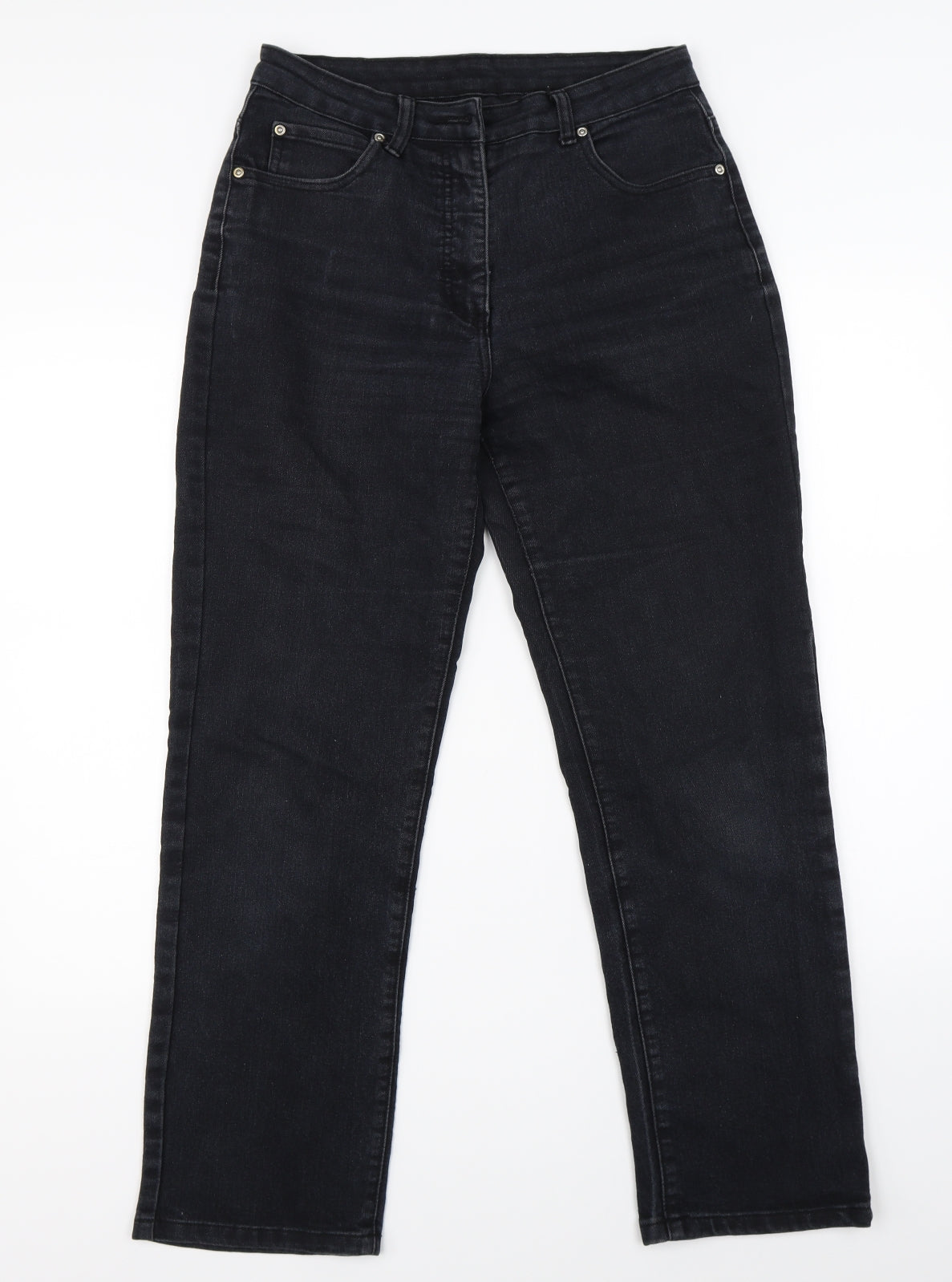 Preworn Womens Black  Denim Straight Jeans Size 30 in L28 in