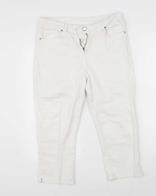 Preworn Womens White  Denim Cropped Jeans Size 32 L20 in