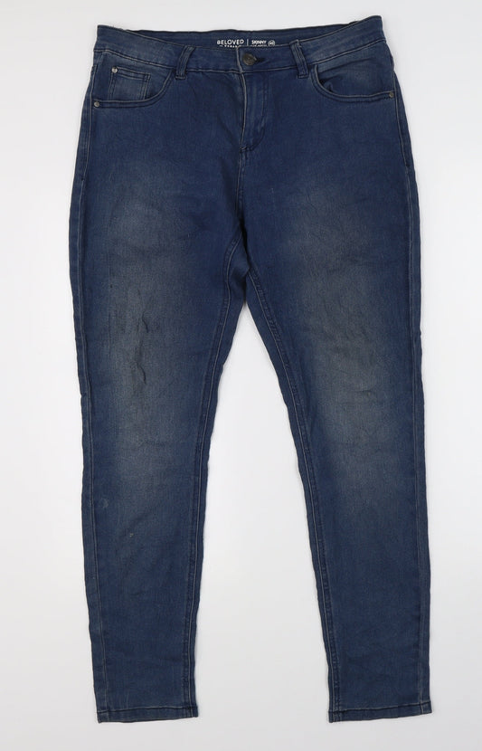 Beloved Womens Blue  Denim Skinny Jeans Size 12 L28 in