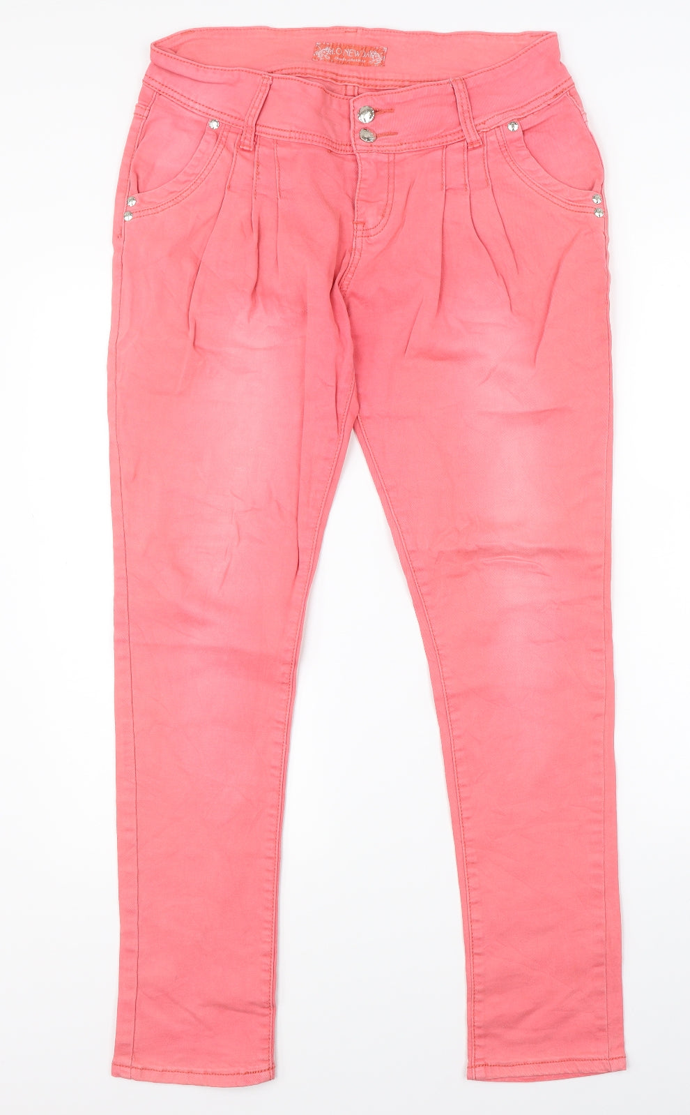 Preworn Womens Pink  Denim Straight Jeans Size 31 in L29 in