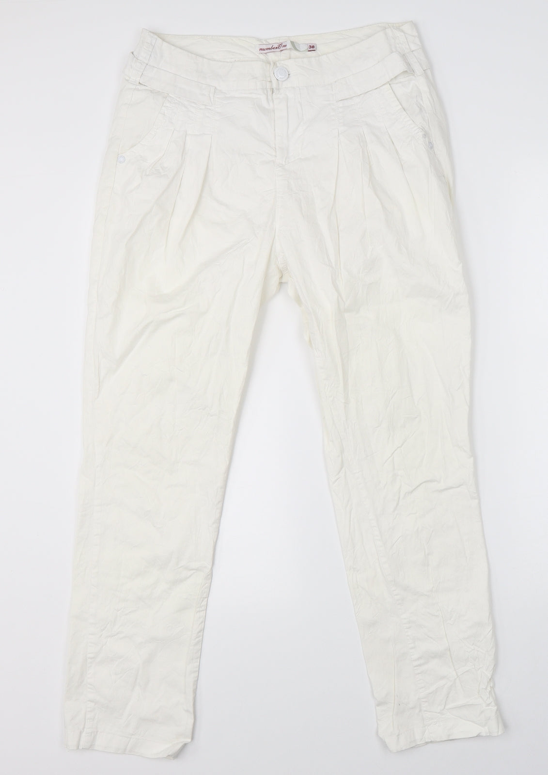 Number One Womens White   Trousers  Size 10 L26 in