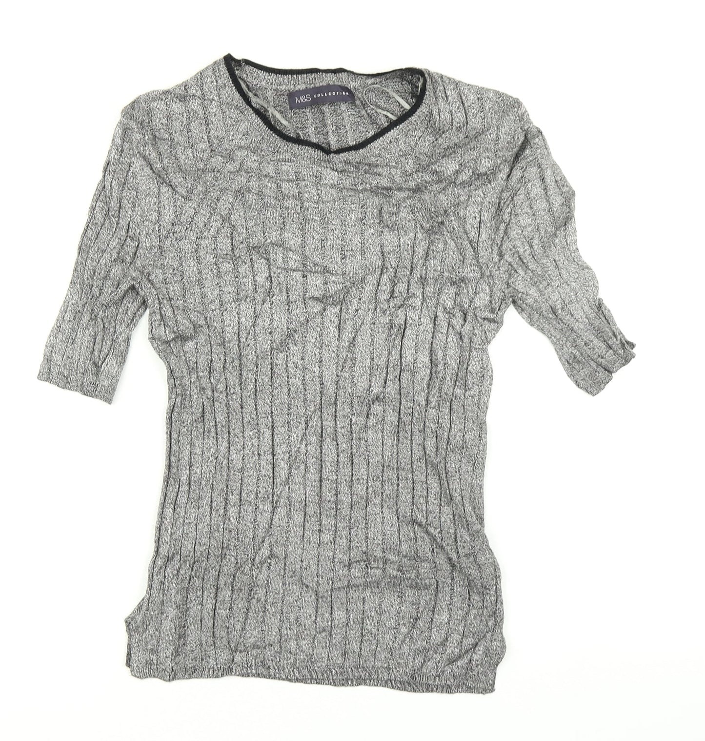 Marks and Spencer Womens Grey   Basic T-Shirt Size 8