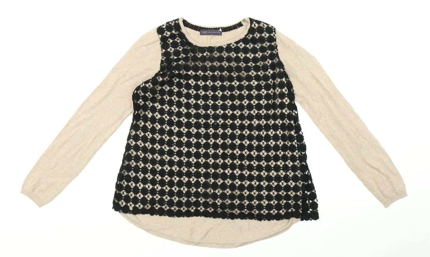 Marks and spencers Womens Multicoloured   Pullover Jumper Size 10  - Lace Front