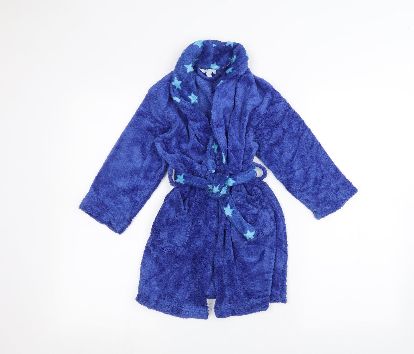 Purekids Boys Blue Solid   Robe Size 3-4 Years