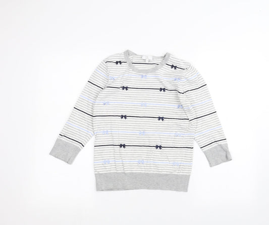 Country Club Womens White Striped  Basic T-Shirt Size S
