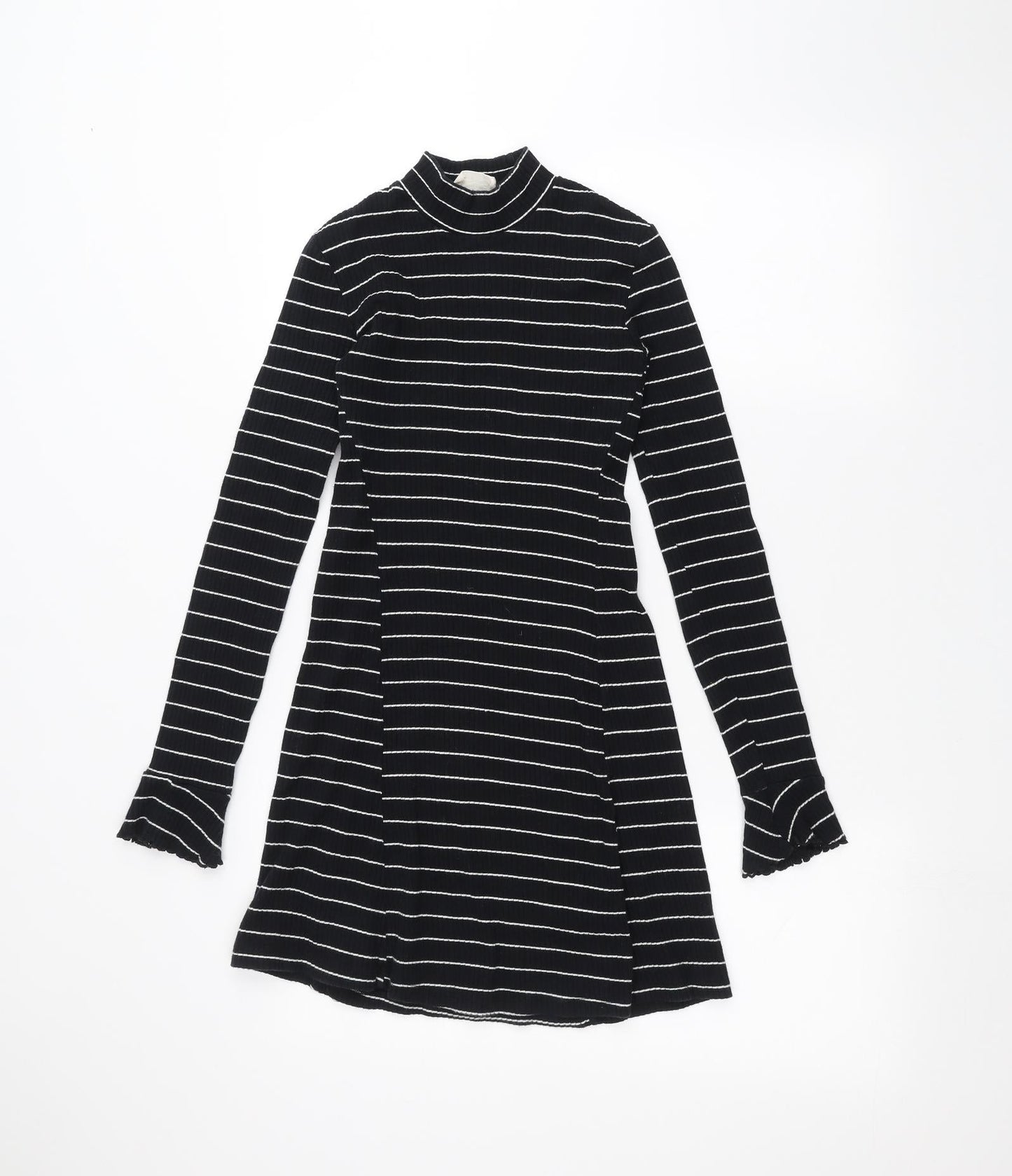 Preworn Womens Blue Striped  Basic T-Shirt Size XS