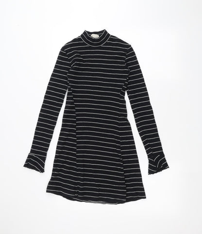 Preworn Womens Blue Striped  Basic T-Shirt Size XS