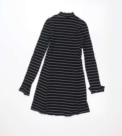 Preworn Womens Blue Striped  Basic T-Shirt Size XS