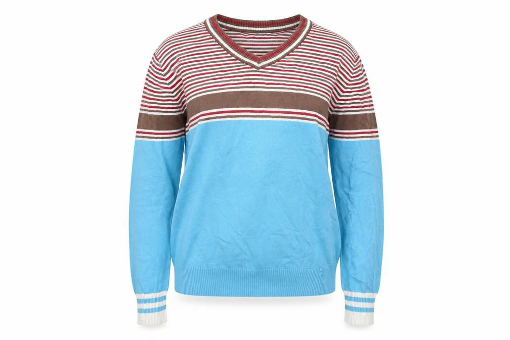 Urban District Womens Blue Striped  Pullover Jumper Size L