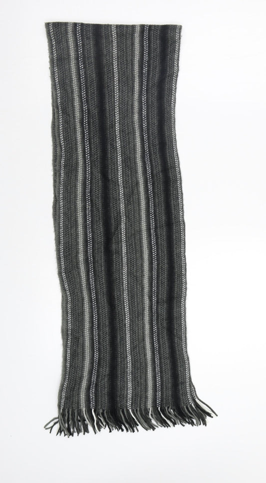 Preworn Mens Grey Striped  Scarf  Size Regular