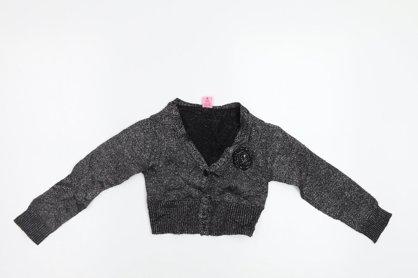 Adams Girl Girls Silver   Cardigan Jumper Size 4 Years