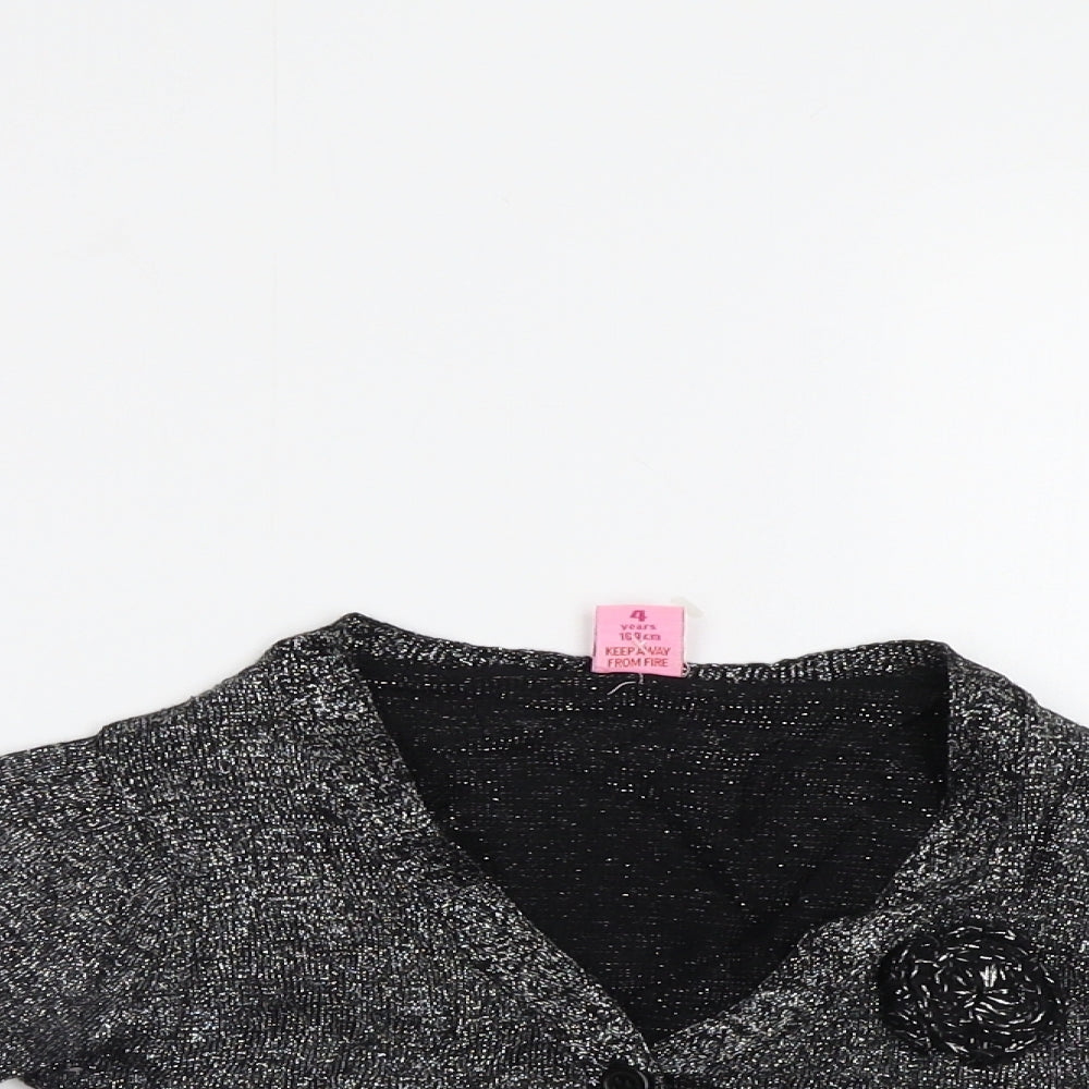 Adams Girl Girls Silver   Cardigan Jumper Size 4 Years