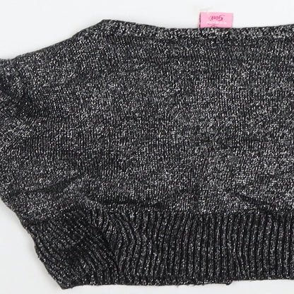 Brand and care label for Adams Girl girls’ silver cardigan jumper, size 4, years