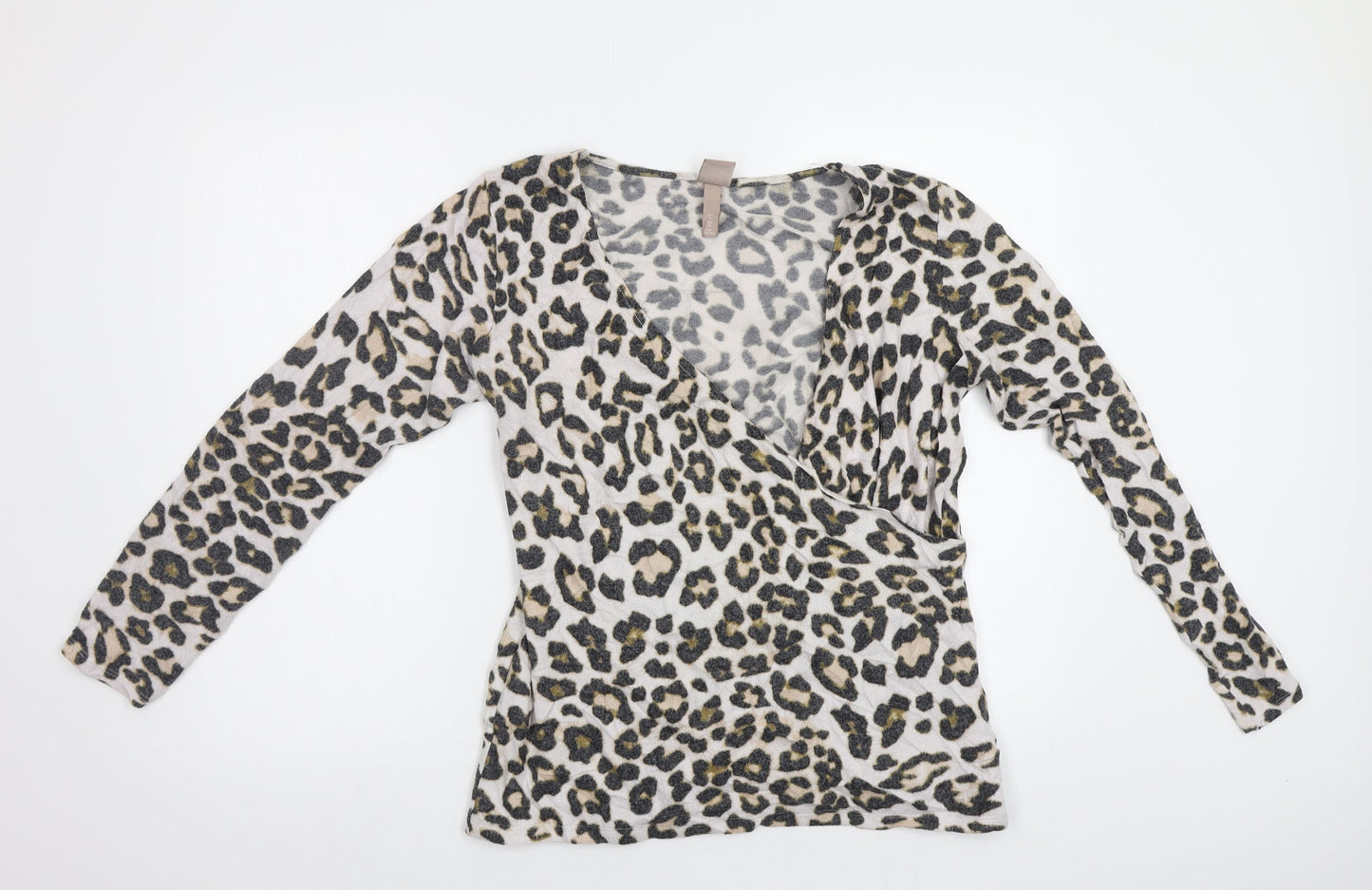 H&M Womens Beige Animal Print  Pullover Jumper Size XL