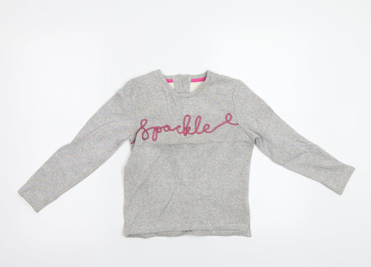 M&S Girls Grey   Pullover Jumper Size 6-7 Years