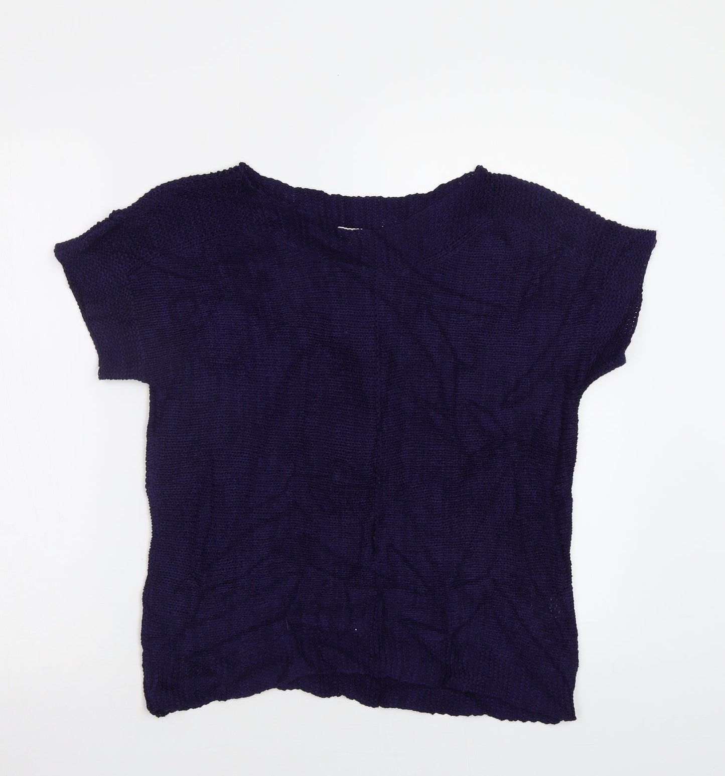 Pointelle Womens Blue   Pullover Jumper Size S