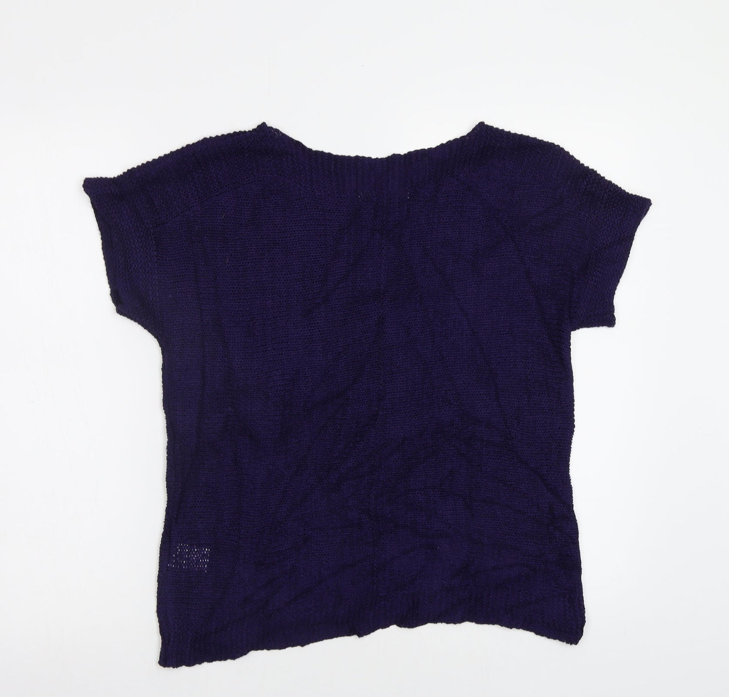 Pointelle Womens Blue   Pullover Jumper Size S