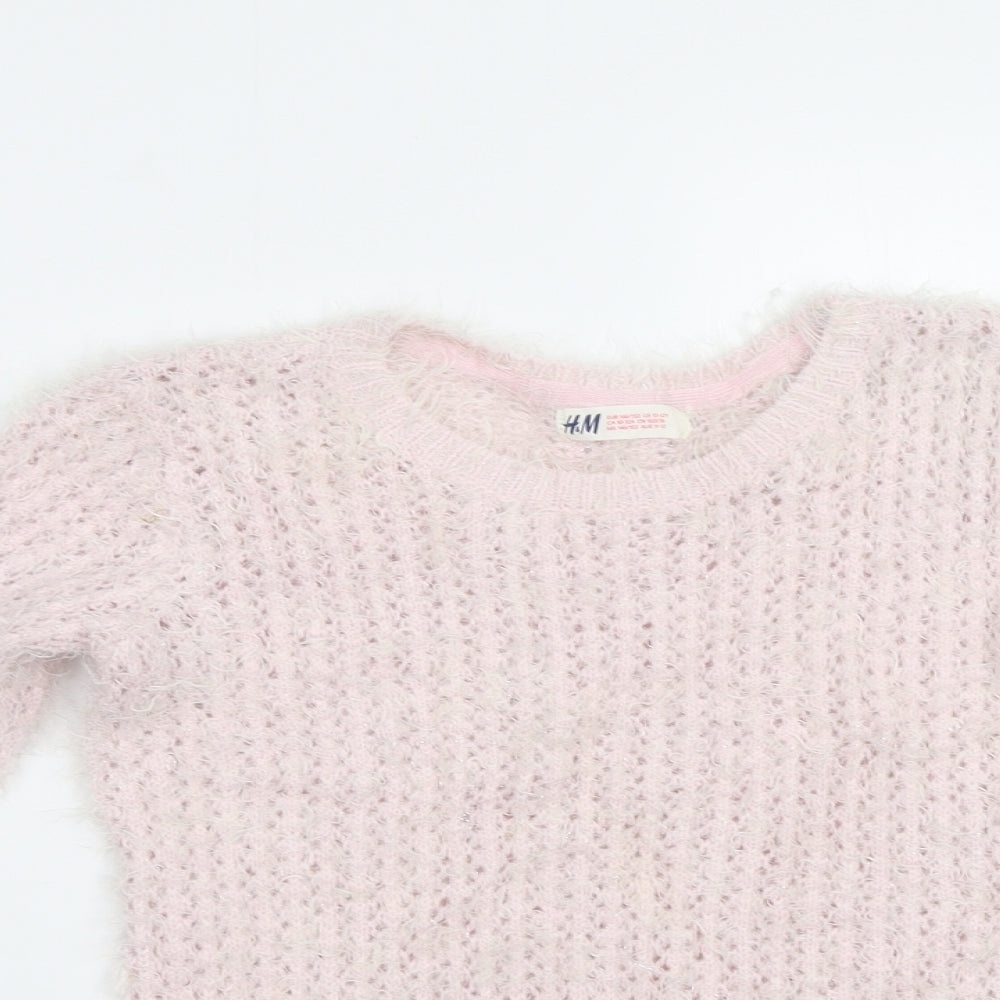 H&M Girls Pink   Pullover Jumper Size 10-11 Years