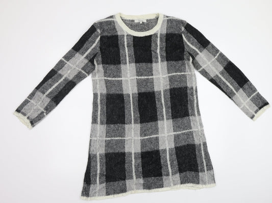 Peacocs Womens Grey Check  Jumper Dress  Size M