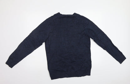 Preloved NEXT Mens Blue   Pullover Jumper Size M - Back