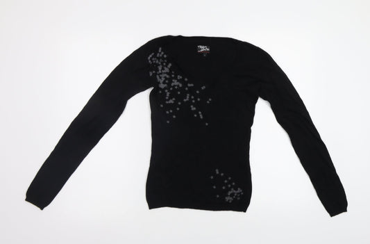 Teddy Smith Womens Black   Pullover Jumper Size S  - Stars