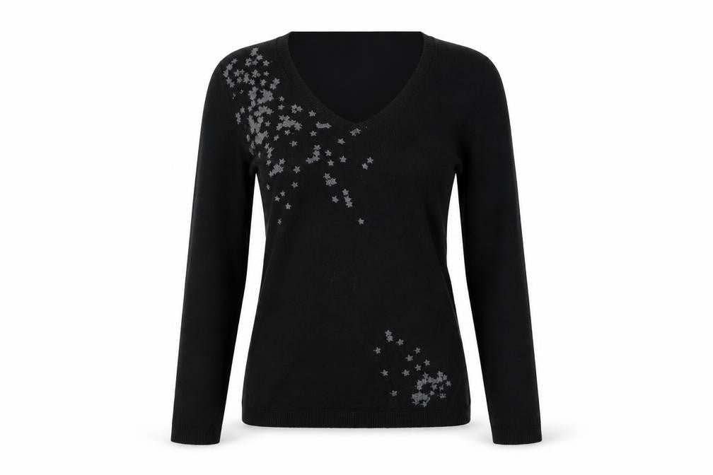 Teddy Smith Womens Black   Pullover Jumper Size S  - Stars