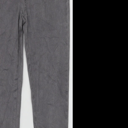 Close-up detail of denim co women’s grey jegging jeans, size UK 10, 29-inch leg