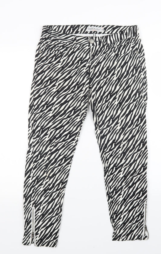 stitch & sow Womens Multicoloured Animal Print  Skinny Jeans Size XS L25 in