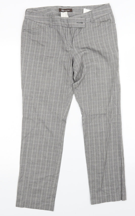 Monton Womens Multicoloured Plaid  Trousers  Size 10 L26 in