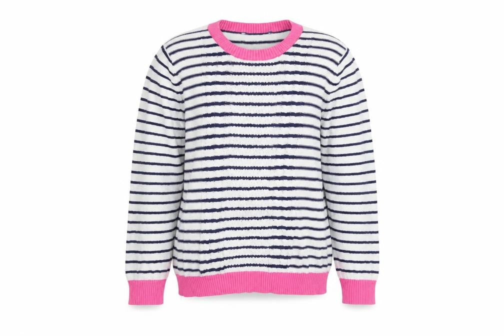 Preworn Girls Multicoloured Striped Knit Pullover Jumper Size 11 Years
