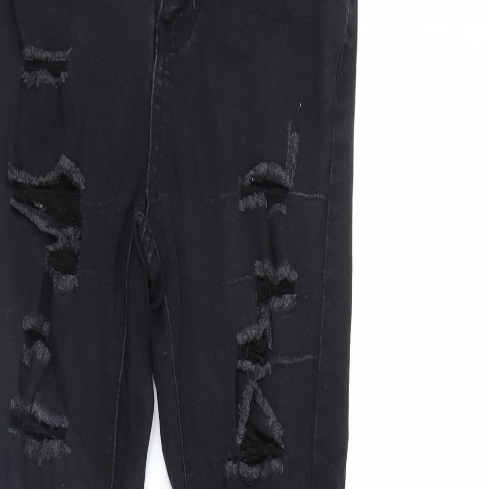 Preworn Womens Black  Denim Skinny Jeans Size 8 L29 in