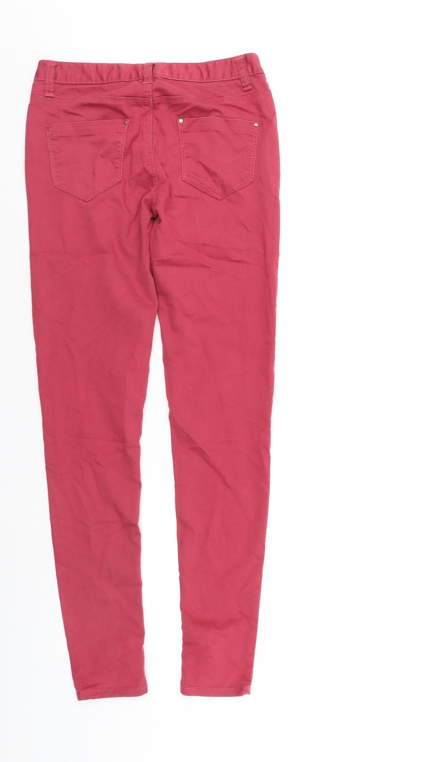 Denim & Co. Womens Red  Denim Skinny Jeans Size 8 L31 in