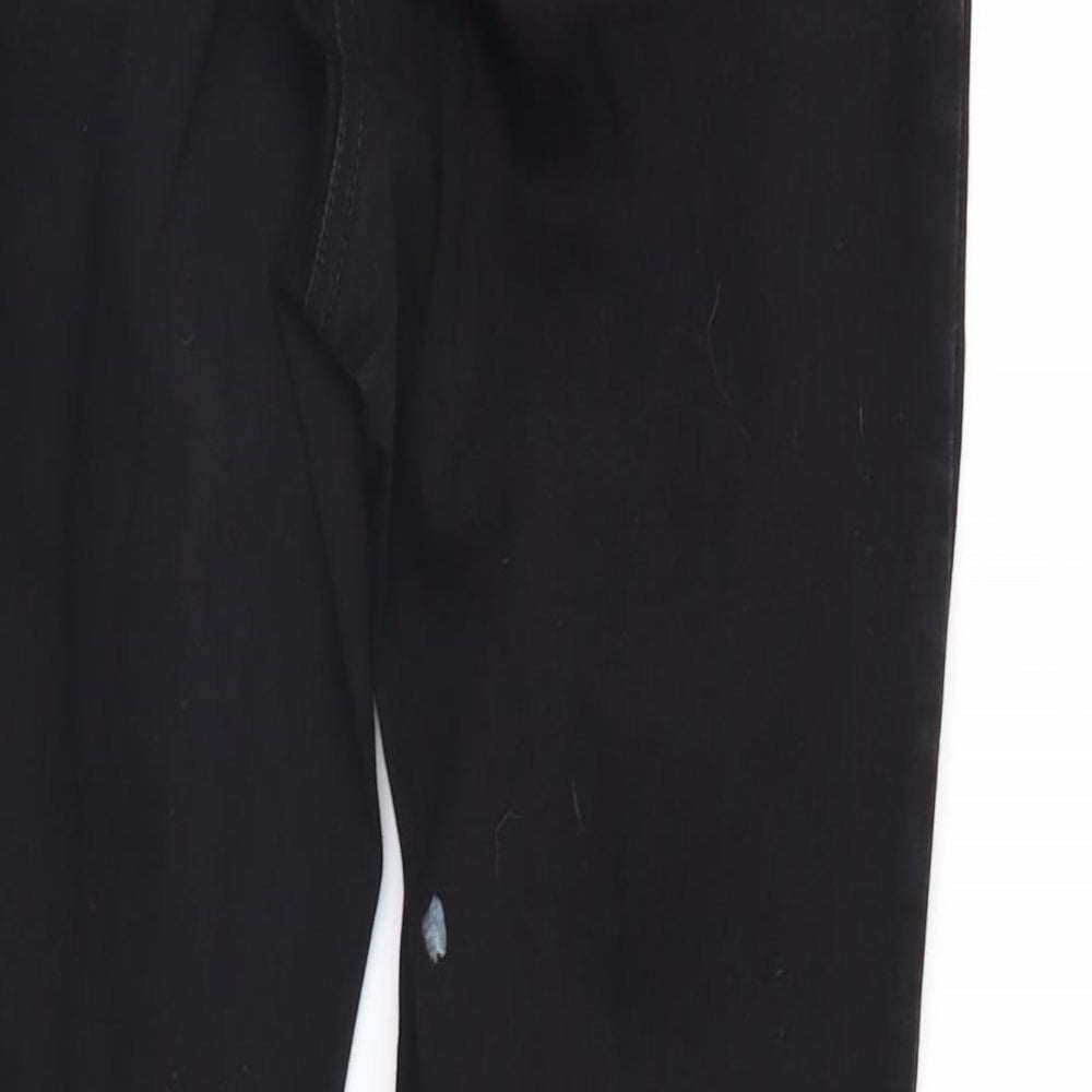 Preworn Womens Black  Denim Straight Jeans Size 12 L26 in