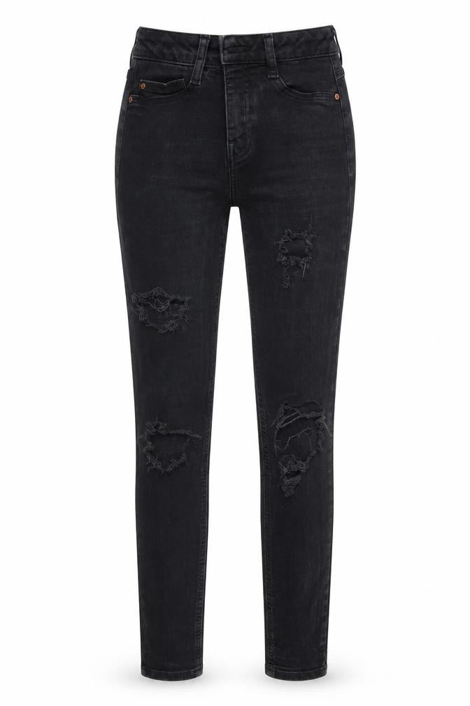 Denim Co Womens Black  Denim Straight Jeans Size 6 L28 in
