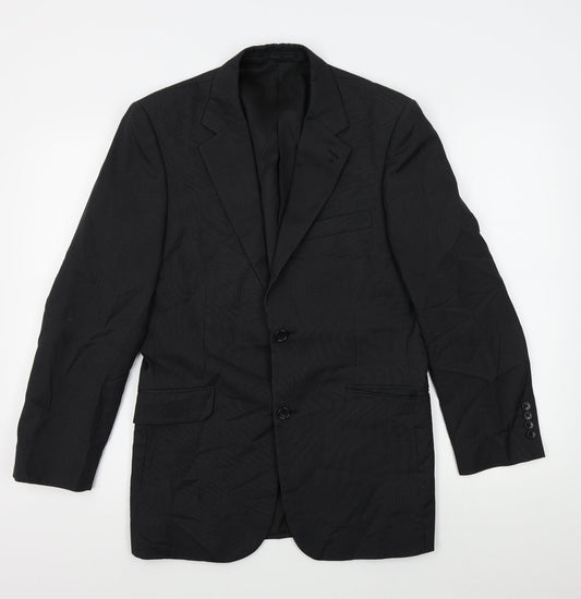 savoy taylors guild Mens Black Striped  Jacket Blazer Size 36