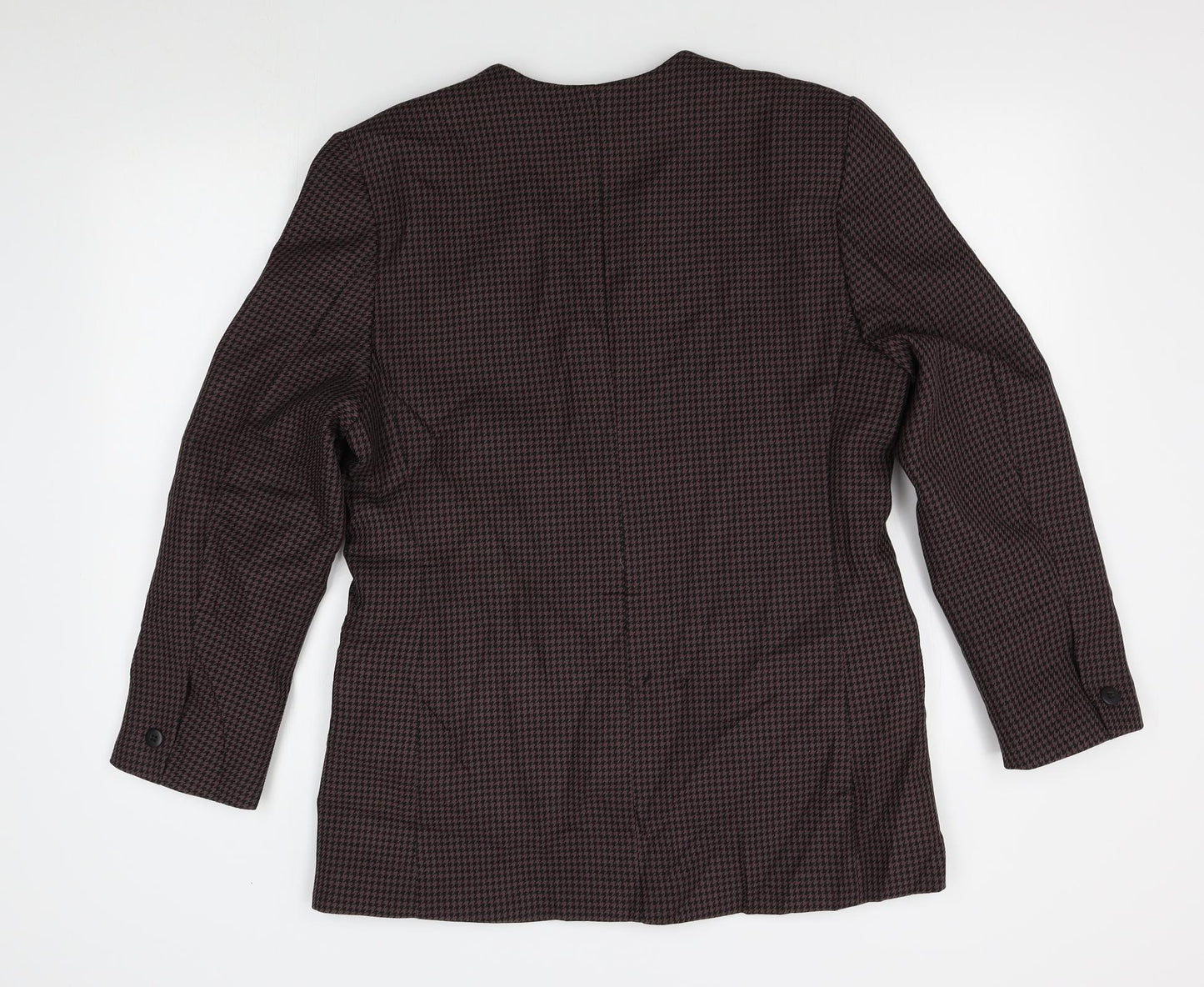 style file Womens Red Houndstooth  Jacket Blazer Size 14