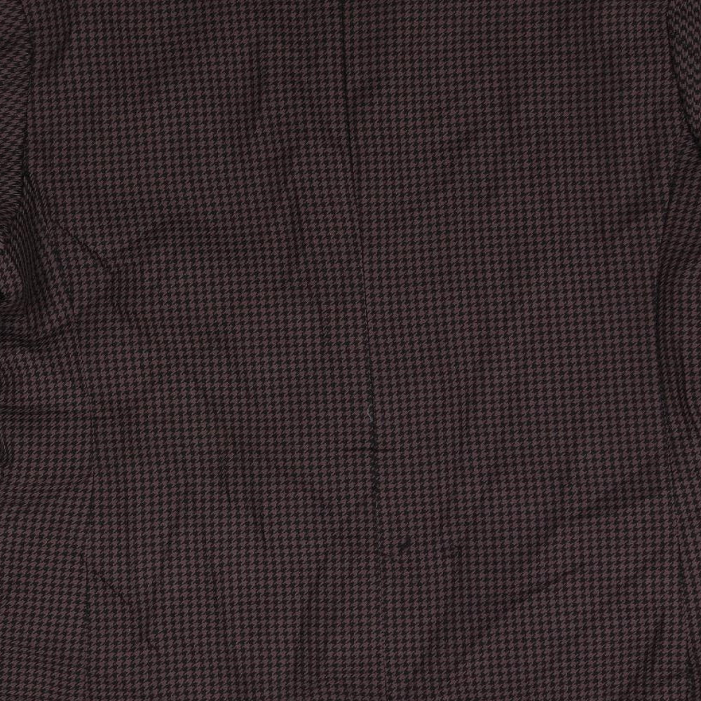 style file Womens Red Houndstooth  Jacket Blazer Size 14