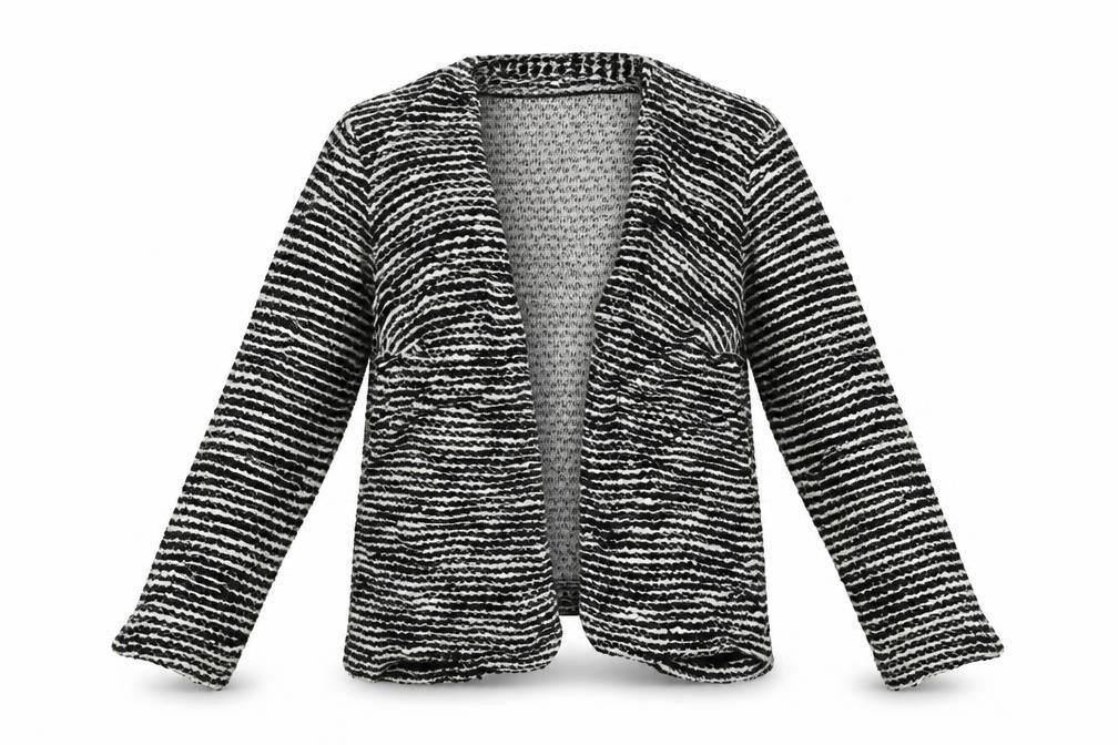 H&M Womens White Striped  Cardigan Jumper Size M