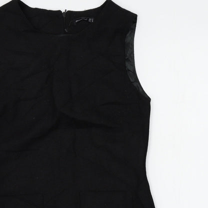 Close-up detail of Atmosphere women’s black sheath, size UK 14