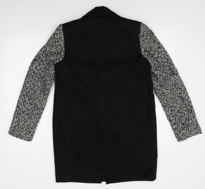 Back view of Atmosphere women’s black overcoat coat, size UK 10