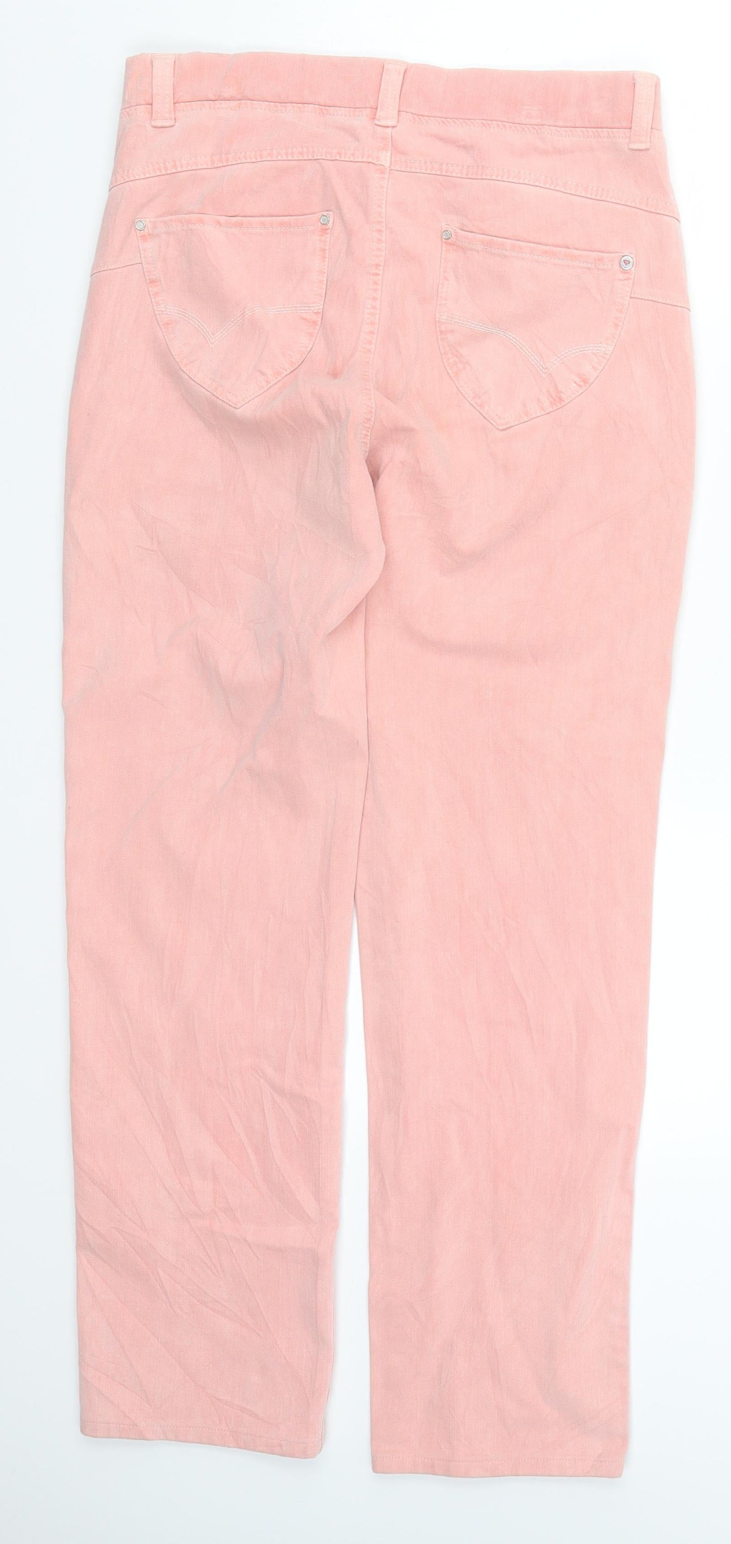 Preworn Womens Pink  Denim Straight Jeans Size 10 L27 in